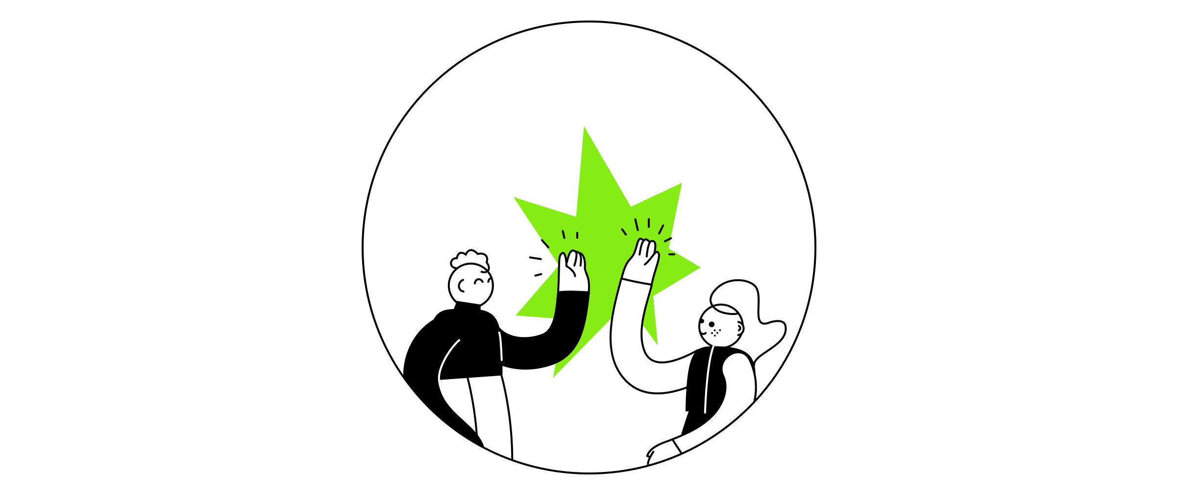 Zufriedener Kundenservice klatscht